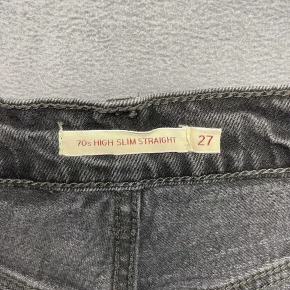 Woman's Levis Levi's 70s High Slim Straight Jeans Faded Black 27 Waist 27 Inseam - Picture 3 of 14